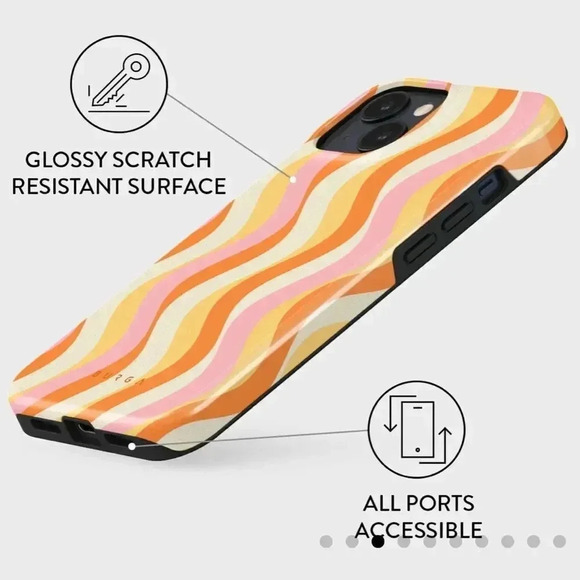 NWT! BURGA “Flower Power” Retro Wavy iPhone 14 Tough Case - Picture 10 of 14